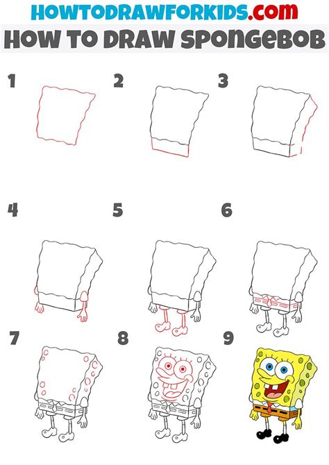 how to draw spongebob step by step | Spongebob drawings, Spongebob ...