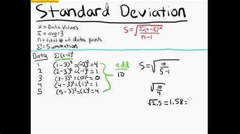 Standard Deviation example Statistics 100 - YouTube