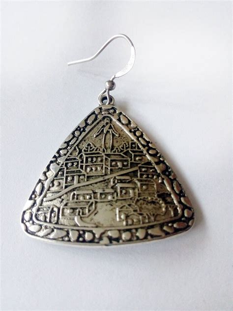 Landscape Earrings Silver Pyramid Earrings Honduras Jewelry - Etsy