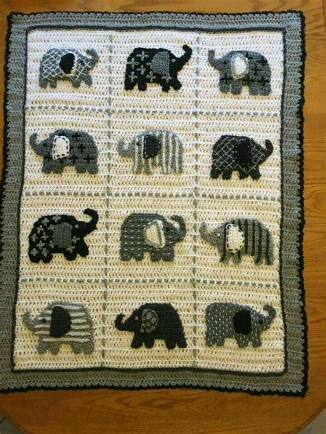 Elephant afghan | Elephant pattern, Crochet elephant, Crochet patterns