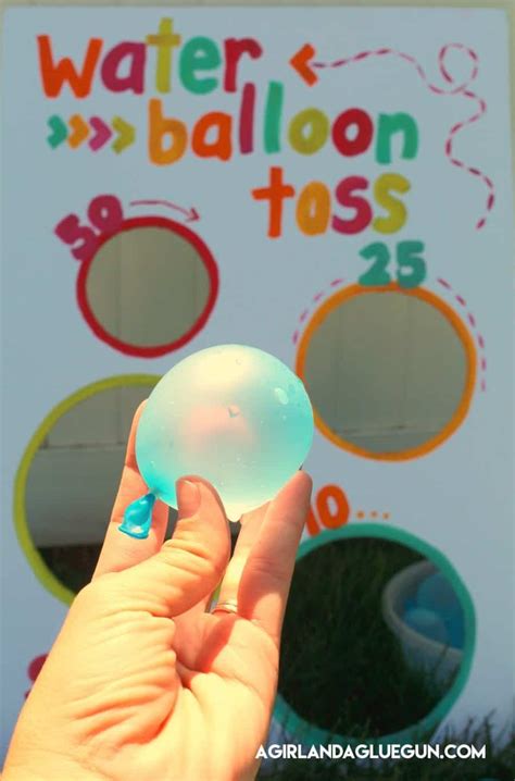 Water balloon toss-fun summer game - A girl and a glue gun