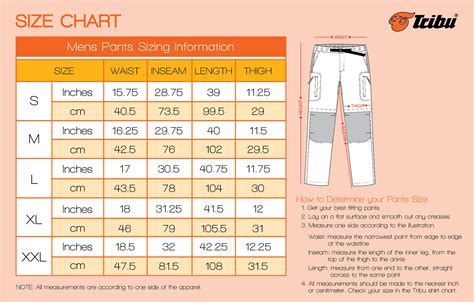 Men's Clothing & Accessories: Men's Pants Length Size Chart