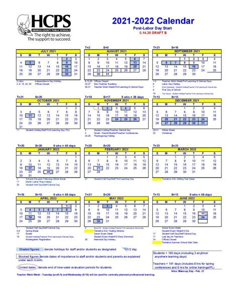 Henrico County Public Schools Calendar Holidays 2021-2022