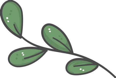 cute doodle green leaves 14295849 PNG