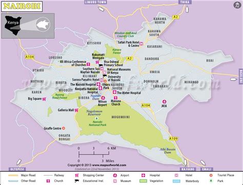 Nairobi Map, Capital of Kenya | City maps, Nairobi city, Map