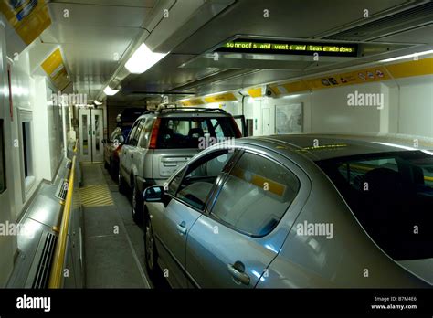 Cars inside channel tunnel train,eurotunnel,england,europe Stock Photo ...