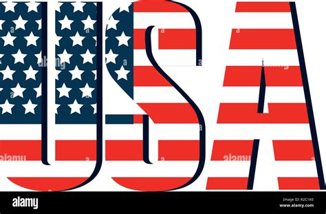 Texte et dessin du drapeau USA Image Vectorielle Stock - Alamy