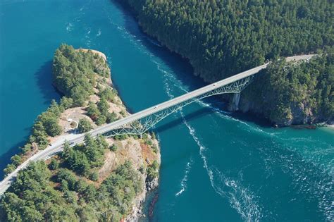 Aerial view of the Deception Pass Bridge | This is an aerial… | Flickr