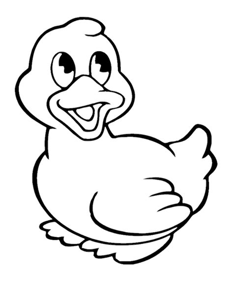 Coloring Pages For Animals: Cute Ducks Colouring For Kids