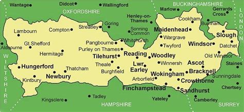 berkshire map | England map, Berkshire, Map