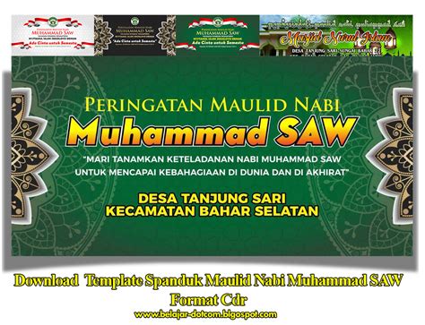 Download Desain Spanduk Maulid Nabi Format CorelDRAW - Kumpulan Tutorial