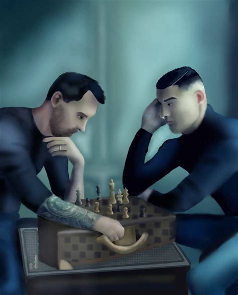 Ronaldo and Messi playing chess by marmadcreative on DeviantArt