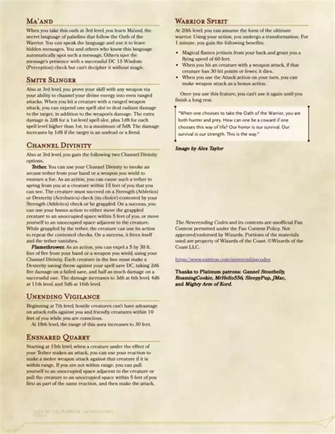 Oath of the Warrior - a new 5e homebrew Paladin Oath that focuses on a ...