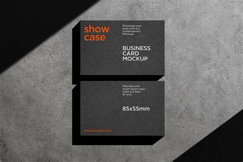 Free Black embossed Business Card Mockup | Free Mockups, Best Free PSD ...