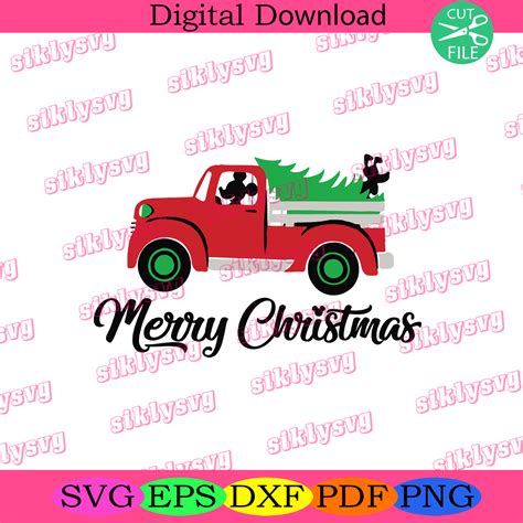 Merry Christmas Red Truck svg Christmas Svg, Truck Svg - SilkySVG