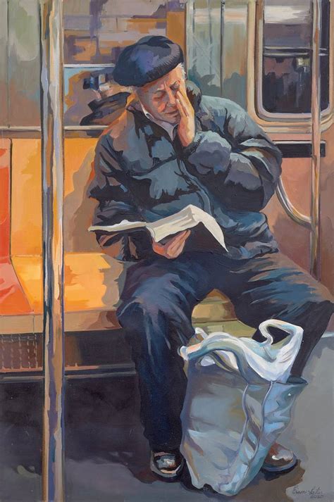 Subway Rider Painting by Julia Eisen-Lester | Saatchi Art