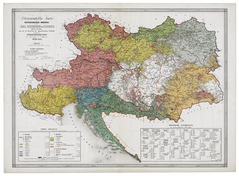 Ethnographic map of Austrian/Habsburg Empire from 1856, made in Vienna ...