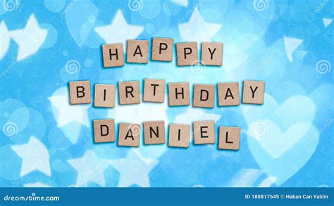 Happy Birthday Daniel Card with Wooden Tiles Text Stock Image - Image ...