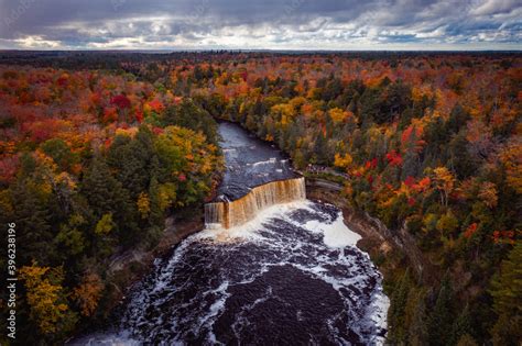 Incredible aerial photograph of the upper waterfall cascade at ...