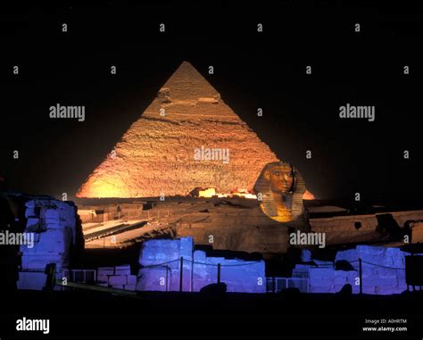 Sphinx at night show Egypt Stock Photo - Alamy