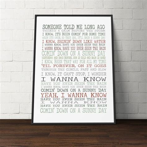 Creedence Clearwater Revival lyrics print-song lyrics art- Bonnie Tyler ...