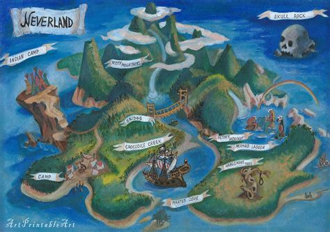 Nederland Map Funny Disney Pictures Neverland Map Peter Pan Art ...