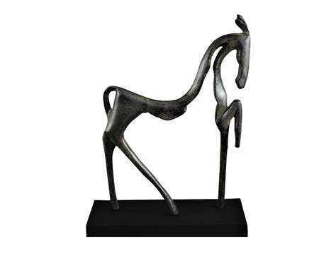 Abstract Horse Sculpture aluminium antique moss K&B London