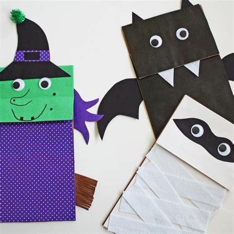 Easy Halloween Paper Bag Puppets | Fun365