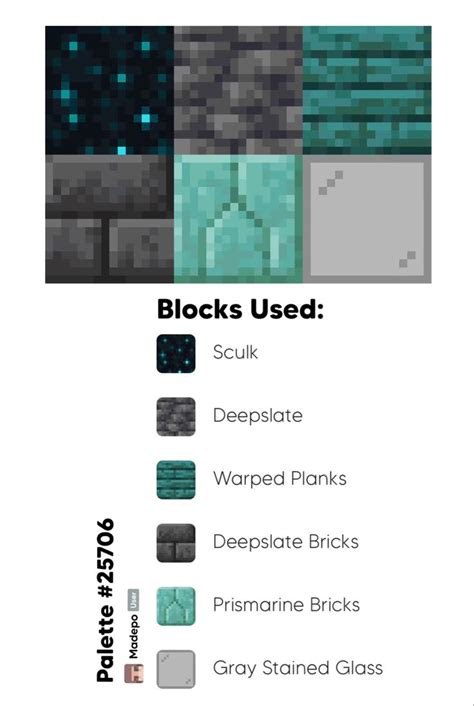 Minecraft block pallete | Minecraft blocks, Minecraft blueprints, Minecraft