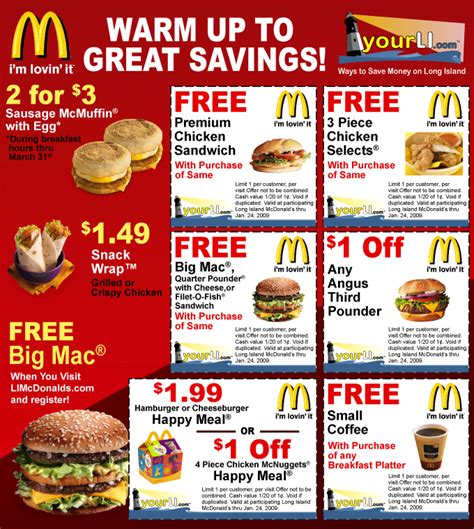 Free Printable Fast Food Coupons