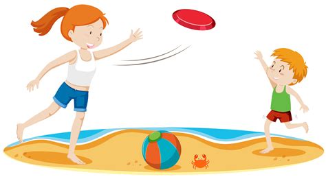 Kids Playing At The Beach Cartoon : Kids cartoon playing on the beach ...