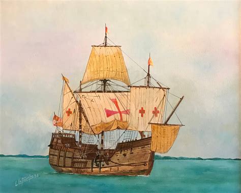 Louis Letouche - County of Linlithgow Sailing Ship, signed oil painting ...