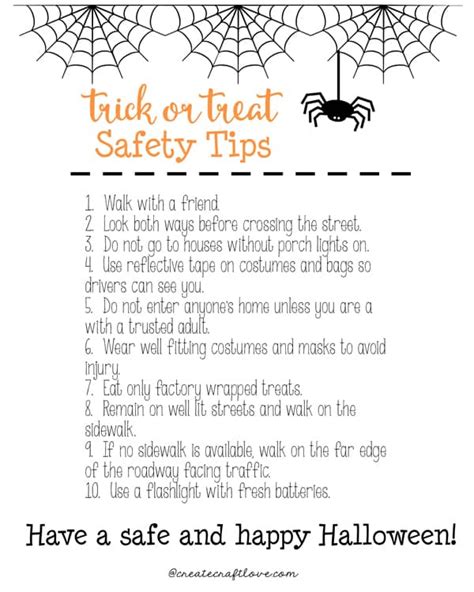 Trick or Treat Safety Tips | Free Printable for Halloween