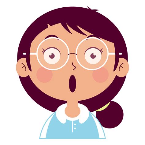 girl surprised face cartoon cute 14604033 PNG