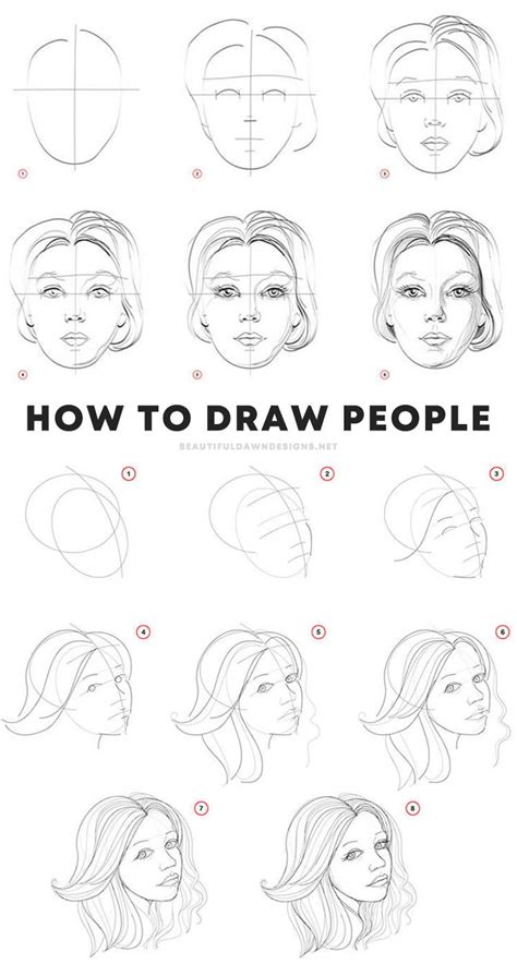 How to Draw People Step-by-Step Tutorials - Beautiful Dawn Designs ...