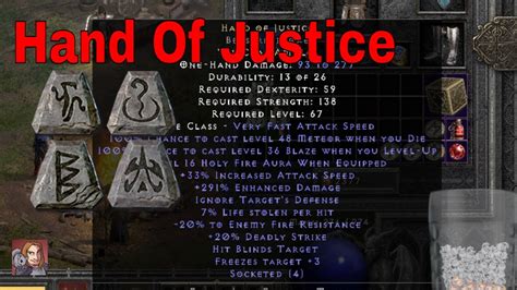 D2R Runewords - Hand Of Justice (Sur Cham Amn Lo) - YouTube