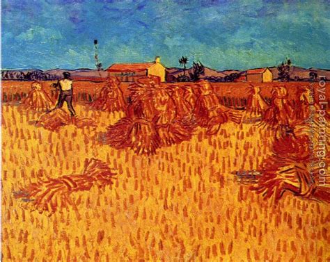 Wheat Field with Sheaves by Vincent Van Gogh | Oil Painting Reproduction