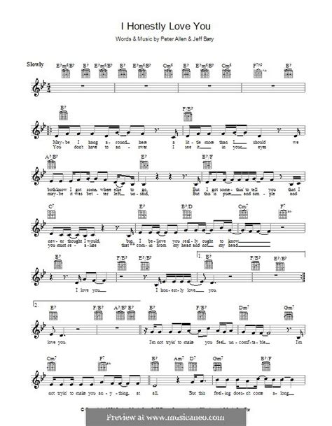 I Honestly Love You by J. Barry, P. Allen - sheet music on MusicaNeo