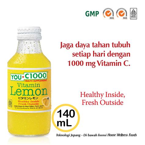 You C1000 Health Drink Vitamin Lemon Btl 140Ml | KlikIndomaret