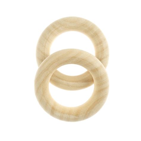 Natural Birch Wood Macramé Rings 5cm 2 Pack | Hobbycraft