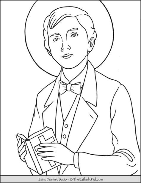 Saint Dominic Savio Coloring Page - TheCatholicKid.com