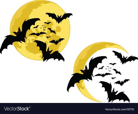 Bats moon Royalty Free Vector Image - VectorStock