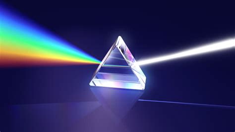 Prism Separating Light Spectrum (HD). A Crystal Prism Bends And ...