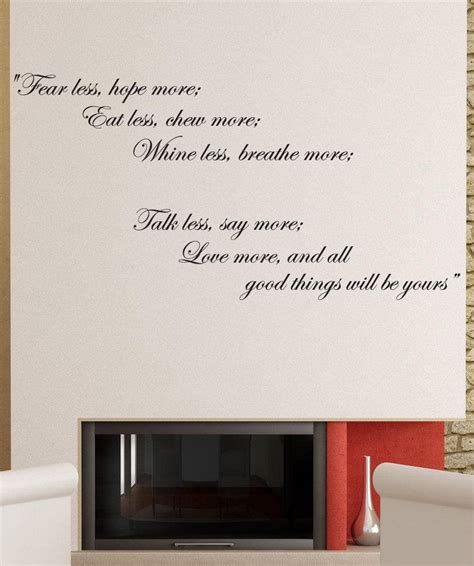 Vinyl Wall Decal Sticker Inspirational Quote "Fear Less, Hope More" #8