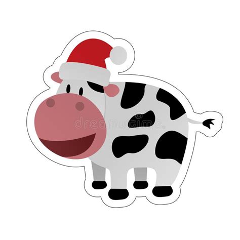 Cow Wearing Santa Hat Stock Illustrations – 151 Cow Wearing Santa Hat ...