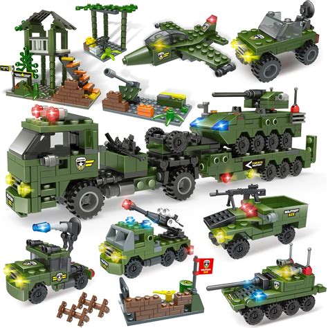 Buy City War Army Base Building Blocks Set, with Heavy Tank Transport ...