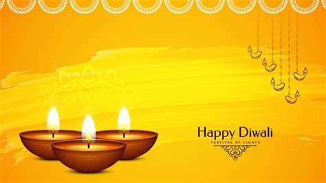 Happy Diwali Festival Of Lights In Yellow Background 4K HD Diwali ...