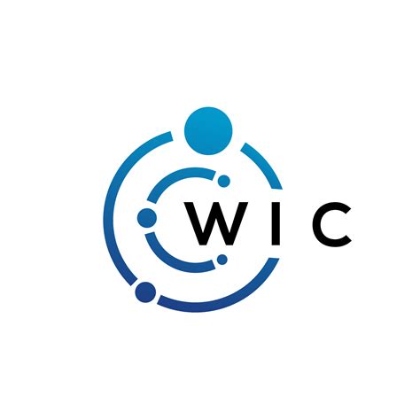 WIC letter technology logo design on white background. WIC creative ...