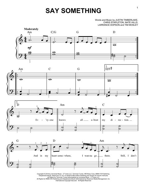 Say Something Piano Sheet Music | ubicaciondepersonas.cdmx.gob.mx