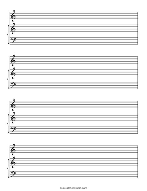 Blank Sheet Music (Free Printable Staff Paper) – DIY Projects, Patterns ...